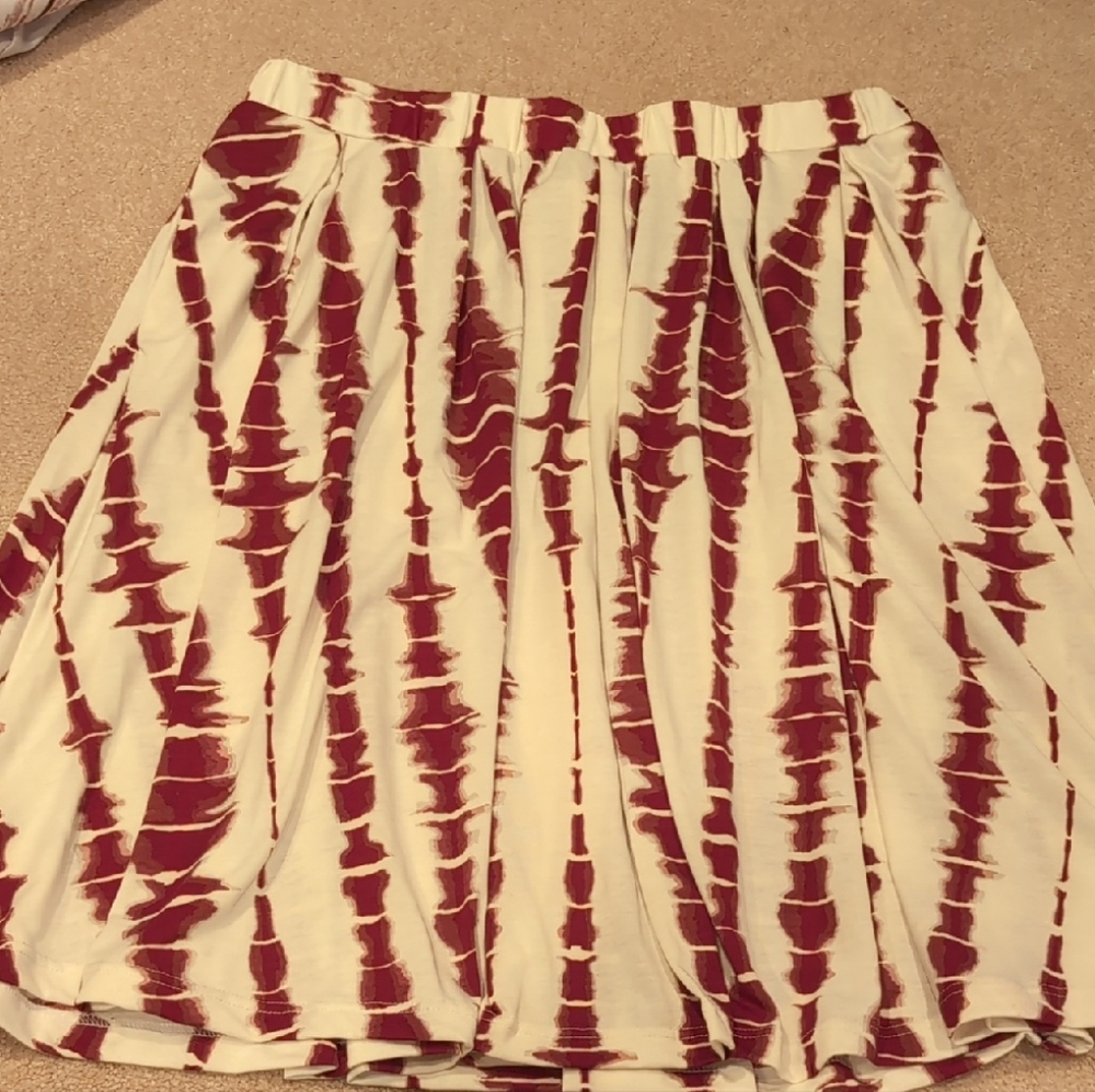 LuLaRoe Red Mini Skirt Pleated Casual